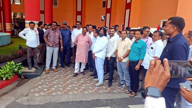 With party workers